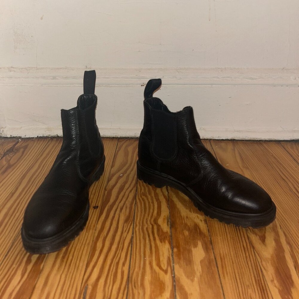 Dr. Martens Black Chelsea Pebbled Boots -Size 9
